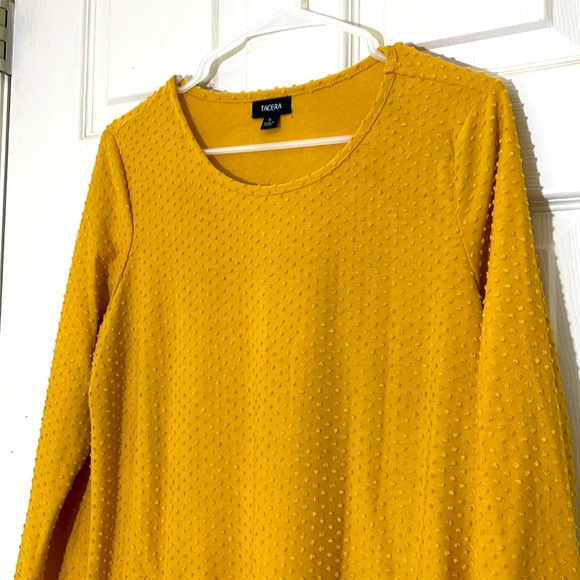 Popcorn Yellow Long Sleeve Dress with Deep Pockets Size Large - Picture 3 of 8